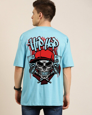 Clickwell Trend Printed Men Round Neck Blue T-Shirt