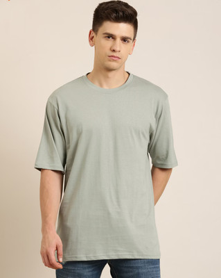 clickwell Solid Men Round Neck Grey T-Shirt