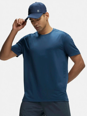 JOCKEY Solid Men Round Neck Dark Blue T-Shirt