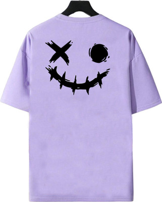 Tabadtod Printed Men Round Neck Reversible Purple T-Shirt