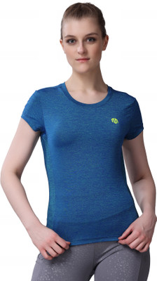 Monstabolic Solid Women Round Neck Red T-Shirt
