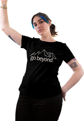 Fighterhero Printed Women Round Neck Black T-Shirt