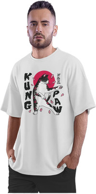 KRYONIX Printed Men Round Neck White T-Shirt