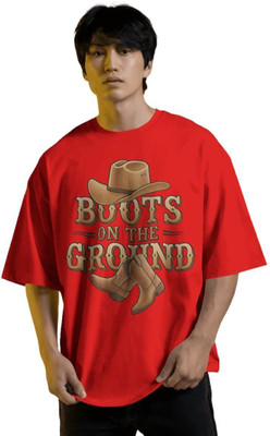 bycads Printed Men Round Neck Red T-Shirt