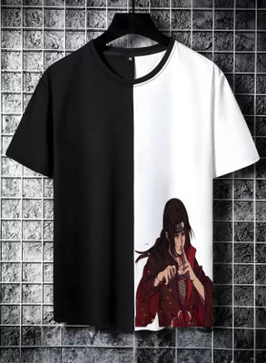 clickwell Printed Men Round Neck Black, White T-Shirt