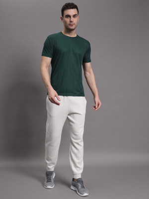 InkTees Solid Men Round Neck Green T-Shirt