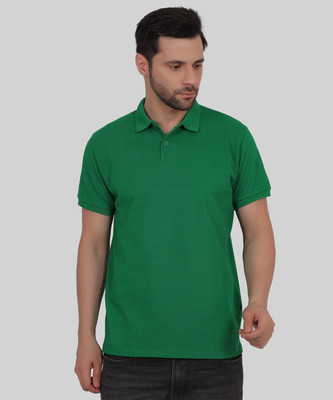 CLUBGREEN Solid Men Polo Neck Green T-Shirt