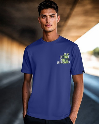 BEWAKOOF Typography Men Round Neck Blue T-Shirt