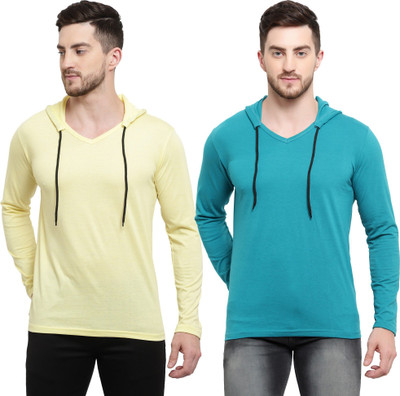 Tresna Trending Solid Men Hooded Neck Multicolor T-Shirt