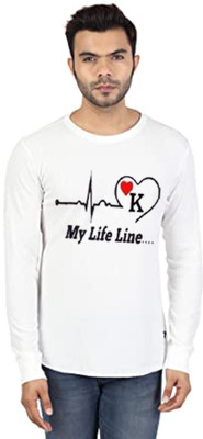 BigArk Printed, Typography Men Round Neck White T-Shirt