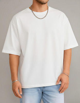 DRIFTH Solid Men Round Neck White T-Shirt