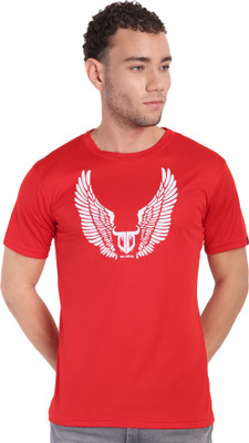Go Devil Printed Men Round Neck Red T-Shirt