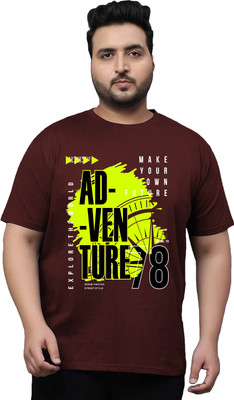 West Gate Clothing Printed Men Round Neck Maroon T-Shirt