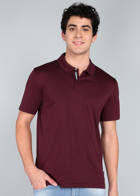 Ted Baker Solid Men Polo Neck Maroon T-Shirt