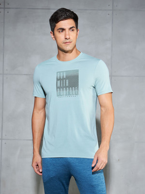 TECHNOSPORT Graphic Print Men Crew Neck Grey T-Shirt