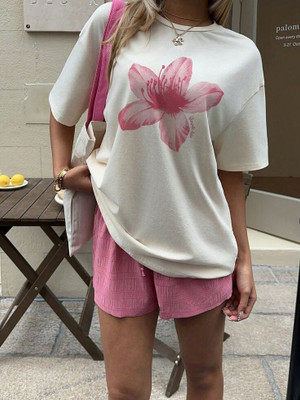 thejoganbrand Printed Women Round Neck White T-Shirt