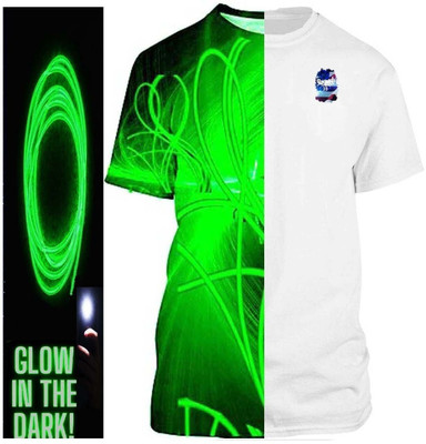 Radium Printed Men Round Neck White, Black, Green T-Shirt