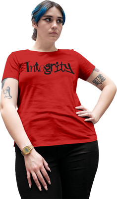 Fighterhero Printed Women Round Neck Red T-Shirt
