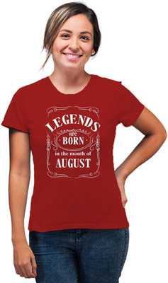 SmarTee Street Typography Women Round Neck Red T-Shirt