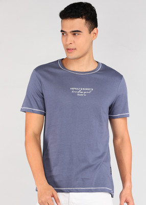 Roadster Graphic Print Men Round Neck Blue T-Shirt
