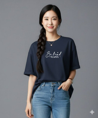 UrGear Printed Women Round Neck Black T-Shirt