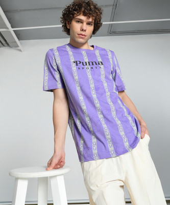 PUMA Printed Men Crew Neck Purple T-Shirt