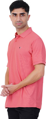 Chill Factor Self Design Men Polo Neck Green T-Shirt