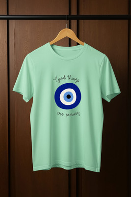 ABSTER Graphic Print Men Round Neck Light Green T-Shirt