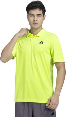 ADIDAS Graphic Print Men Polo Neck Green T-Shirt