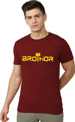 OrrganicChics Superhero Men Round Neck Maroon T-Shirt
