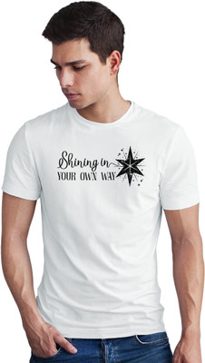 Seek Buy Love Printed Men Round Neck White T-Shirt