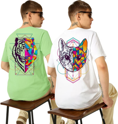 Kasendra Graphic Print Men Round Neck Multicolor T-Shirt