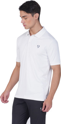 Sanspareils Greenlands Sporty Men Polo Neck White T-Shirt
