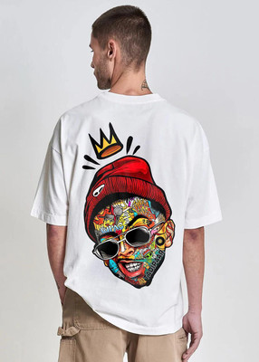 SDTRADERS Printed Men Round Neck White T-Shirt