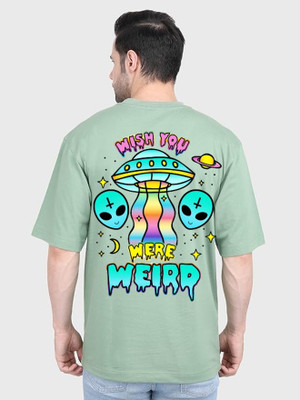 clickwell Printed, Typography Men Round Neck Light Green T-Shirt