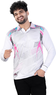 click n buy Solid Men Polo Neck White T-Shirt