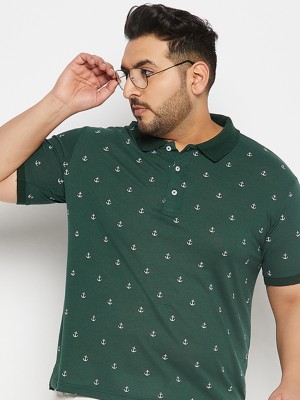 METRONAUT PLUS Printed Men Polo Neck Green T-Shirt