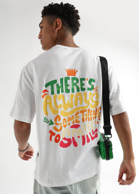 Zelixwear Graphic Print Couple Round Neck White T-Shirt
