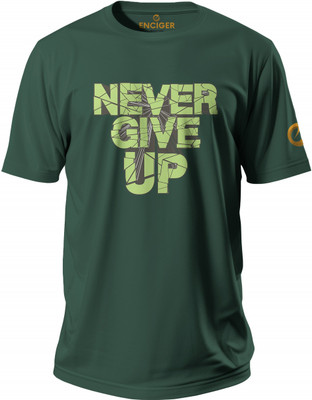 Enciger Printed Men Round Neck Green T-Shirt