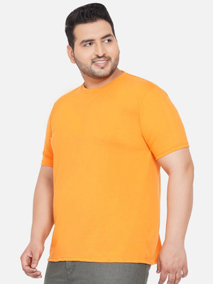 London Crew Solid Men Round Neck Yellow T-Shirt