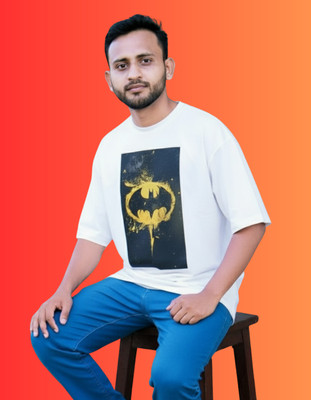 INKFUSE Superhero Men Crew Neck White T-Shirt
