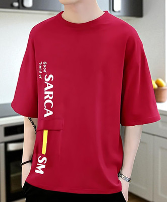 FASHIUM Printed Men Round Neck Red T-Shirt