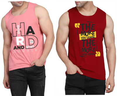 Restore Printed Men Scoop Neck Pink, Maroon, Multicolor T-Shirt