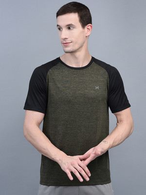 Force NXT Solid Men Round Neck Green T-Shirt