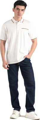 THE STYLO SOUL Solid Men Polo Neck White T-Shirt