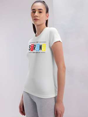SZN Graphic Print Women Round Neck White T-Shirt