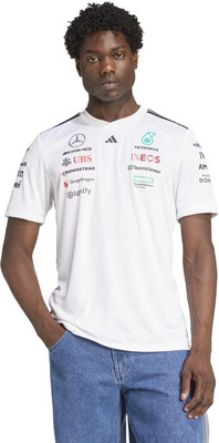 ADIDAS Printed Men Crew Neck White T-Shirt