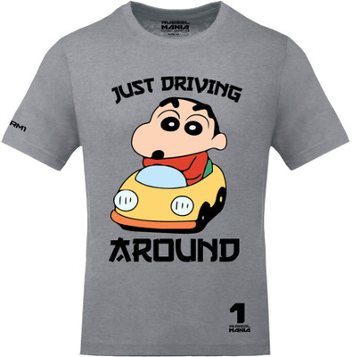 FastBend Printed, Typography Men Round Neck Grey T-Shirt
