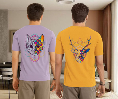 Kintu Parantu Graphic Print Men Round Neck Multicolor T-Shirt