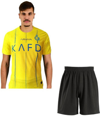 teky Printed, Typography Men Round Neck Yellow T-Shirt